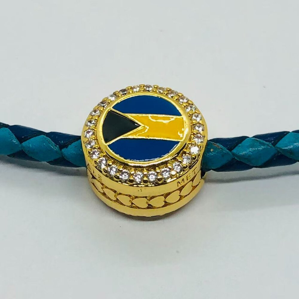 ✨✨Pandora Bahamas Exclusive Island Country Flag Button Charm